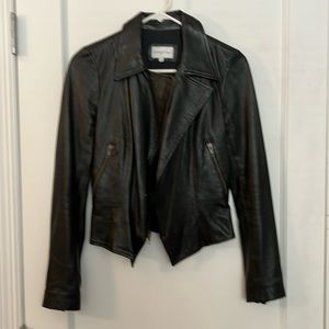 Jennifer Hope Black Leather Jacket Size Small